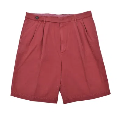 Brunello Cucinelli Multicolor Cotton Bermuda Shorts In Red