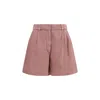 Brunello Cucinelli Multicolor Cotton Bermuda Shorts In Pink