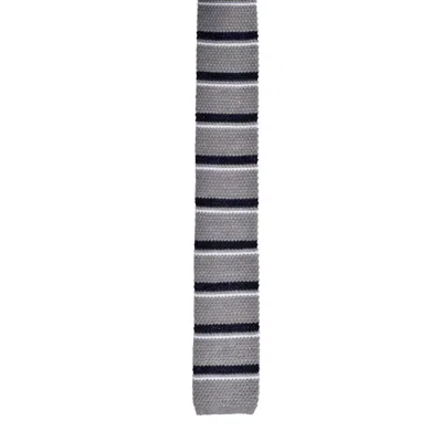 Brunello Cucinelli Striped Knitted Tie In Gray