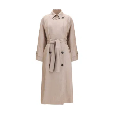 Brunello Cucinelli Multicolor Linen Trench Coat