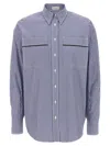 Brunello Cucinelli Monile Striped Shirt Shirt And Blouse Multicolor In Multicolor