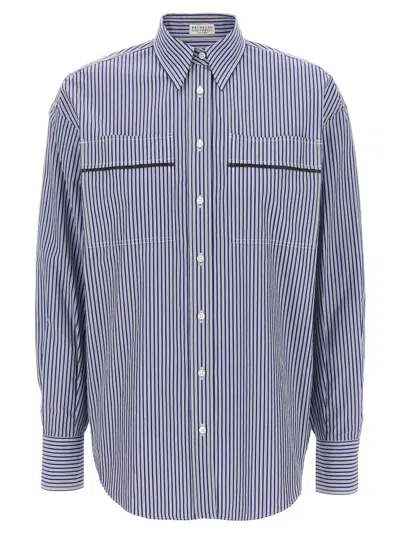 BRUNELLO CUCINELLI MULTICOLOR MONILE STRIPED SHIRT