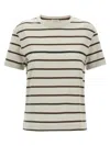 Brunello Cucinelli Multicolor Monile Stripes T-shirt In Multicolor