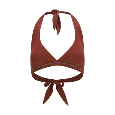 Brunello Cucinelli Multicolor Polyamide Bikini In Brown