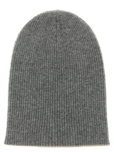 BRUNELLO CUCINELLI MULTICOLOR REVERSIBLE BEANIE HAT