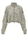 Brunello Cucinelli Multicolor Sequin Cropped Cardigan In Multicolor
