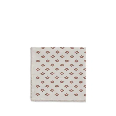 Brunello Cucinelli Multicolor Silk Scarf In Gray