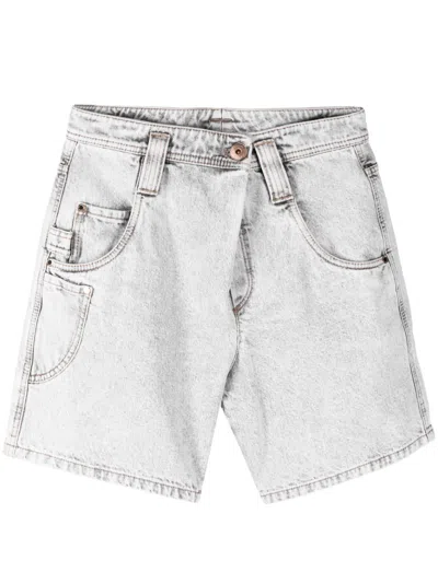 Brunello Cucinelli Multiple-pocket Denim Shorts In Grey