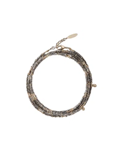 Brunello Cucinelli Multi-wound Bracelet In Gold
