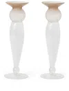 Brunello Cucinelli Murano Glass Candlesticks In White