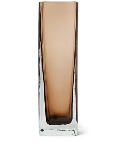Brunello Cucinelli Murano Glass Vase (25 Cm X 8cm) In Braun