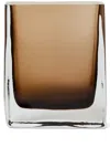 Brunello Cucinelli Murano Glass Rectangular Vase In Brown
