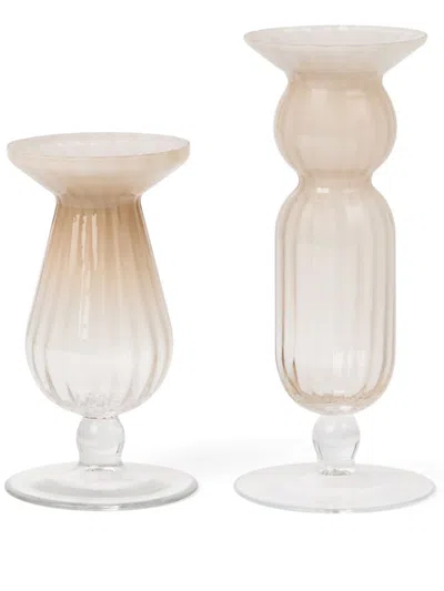 Brunello Cucinelli Murano Glass Vases In White