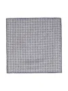 Brunello Cucinelli Geometric-print Silk Pocket Square In Gray