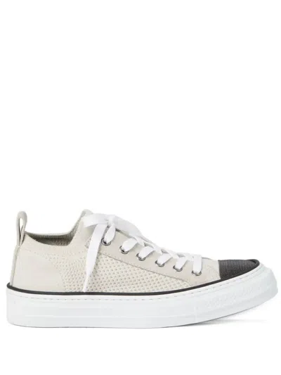 BRUNELLO CUCINELLI CANVAS SNEAKERS,MZ35G2650 C9588 WHITE
