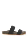 Brunello Cucinelli Grey Sandals With Monile Decoration And Round Open Toe In Grey