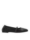 Brunello Cucinelli Nappa Ballerina With Shiny Strap In Black