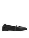 Brunello Cucinelli Nappa Ballerina With Shiny Strap In Black