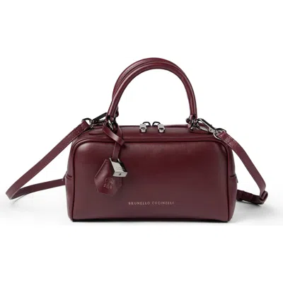 Brunello Cucinelli Nappa Boston Explorer Bag In Red