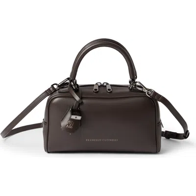 Brunello Cucinelli Nappa Boston Explorer Bag In Brown