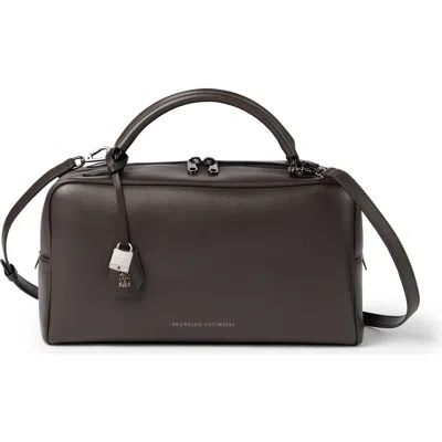 Brunello Cucinelli Nappa Boston Explorer Bag In Brown