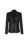 Brunello Cucinelli Nappa Leather Blazer In Black