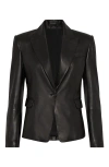 Brunello Cucinelli Nappa Leather Blazer In Black