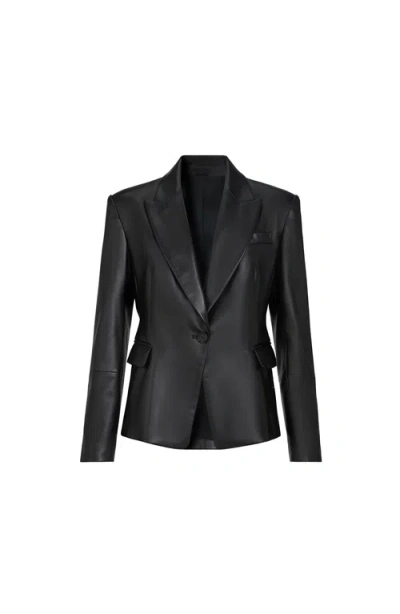Brunello Cucinelli Nappa Leather Blazer In Black