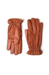 Brunello Cucinelli Nappa Leather Gloves In Brown