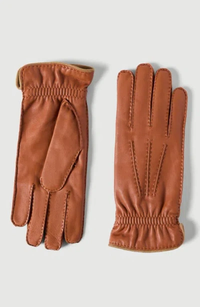 Brunello Cucinelli Nappa Leather Gloves With Cashmere Knit Lining In Brown