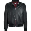 Brunello Cucinelli Men Shiny Nappa Leather Pilot Jacket In Black