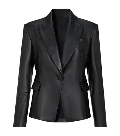 Brunello Cucinelli Nappa Leather Monili Single-breasted Blazer In Black