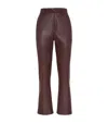 Brunello Cucinelli Women Stretch Nappa Leather Square Cigarette Trousers With Jewellery In Red