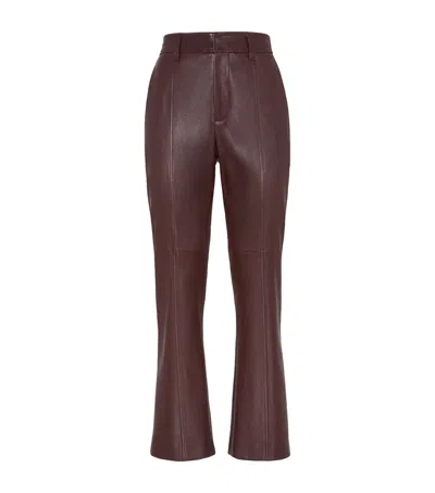 BRUNELLO CUCINELLI NAPPA LEATHER STRAIGHT TROUSERS
