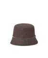 Brunello Cucinelli Cotton Bucket Hat Contrast Band In Brown