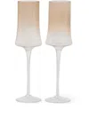 Brunello Cucinelli Set Of 2 Champagne Flute Glasses In Neutrals