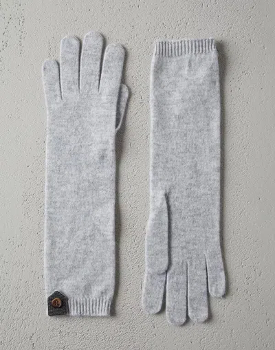 Brunello Cucinelli Natural Cashmere Women's Gloves In Brown