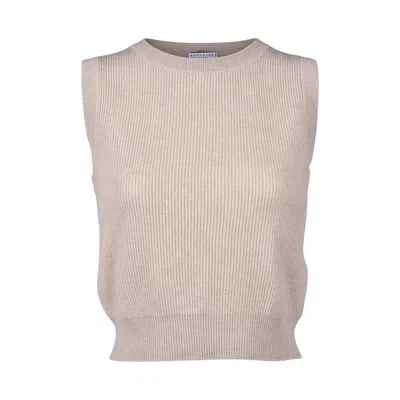 Brunello Cucinelli Knitted Vest In Neutral