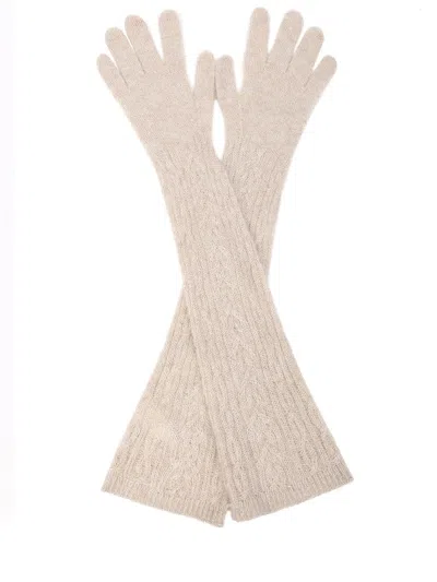 Brunello Cucinelli Natural Fabric Women's Gloves In Brown