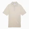 BRUNELLO CUCINELLI NATURAL LINEN SHORT-SLEEVED POLO SHIRT FOR MEN | CLASSIC COLLAR, RIBBED EDGES | SS24