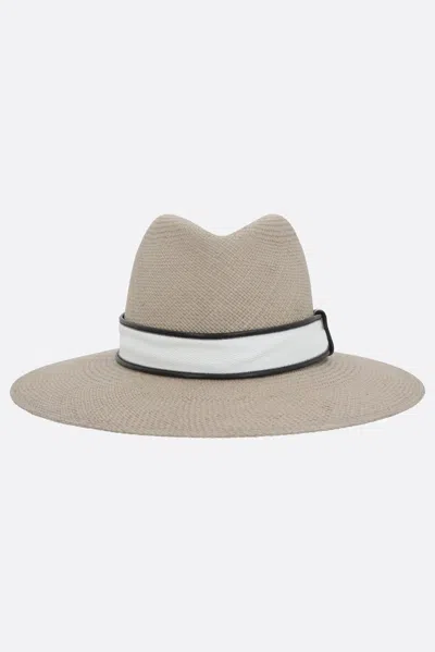 Brunello Cucinelli Natural Straw Fedora In Sand