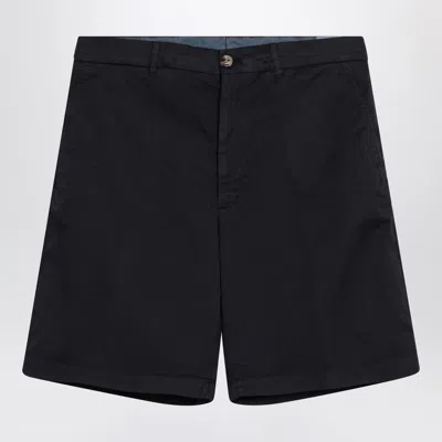 BRUNELLO CUCINELLI BRUNELLO CUCINELLI NAVY BLUE COTTON BERMUDA SHORTS MEN