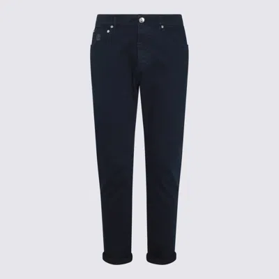 BRUNELLO CUCINELLI NAVY BLUE COTTON JEANS