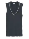 Brunello Cucinelli Cotton V-necked Top