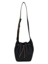 Brunello Cucinelli Duo Mini Denim Drawstring Bucket Bag In Navy Blue
