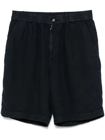 Brunello Cucinelli Navy Blue Elasticated Waist Shorts