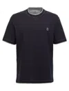 Brunello Cucinelli Short-sleeved T-shirt In Navy Blue