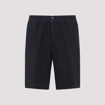 BRUNELLO CUCINELLI NAVY BLUE LINEN SHORTS