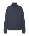 Brunello Cucinelli Navy Blue Metallic Turtleneck Pullover In Black