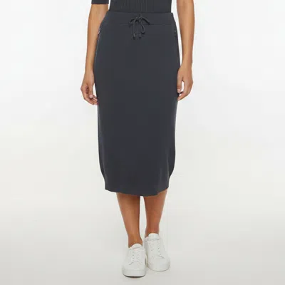 Pre-owned Brunello Cucinelli Navy Blue Rib Knit Midi Skirt S